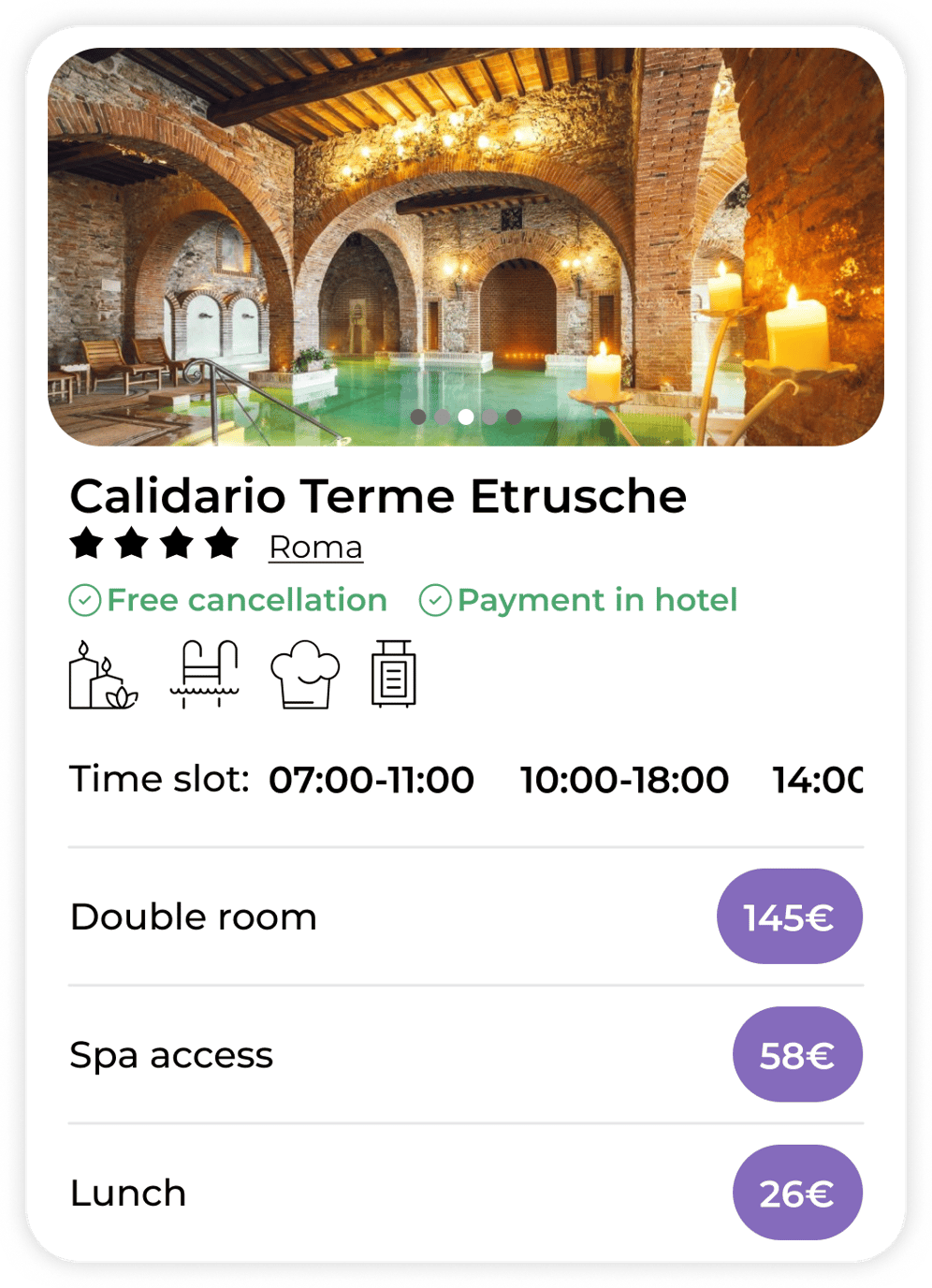 Hotel card website screenshot